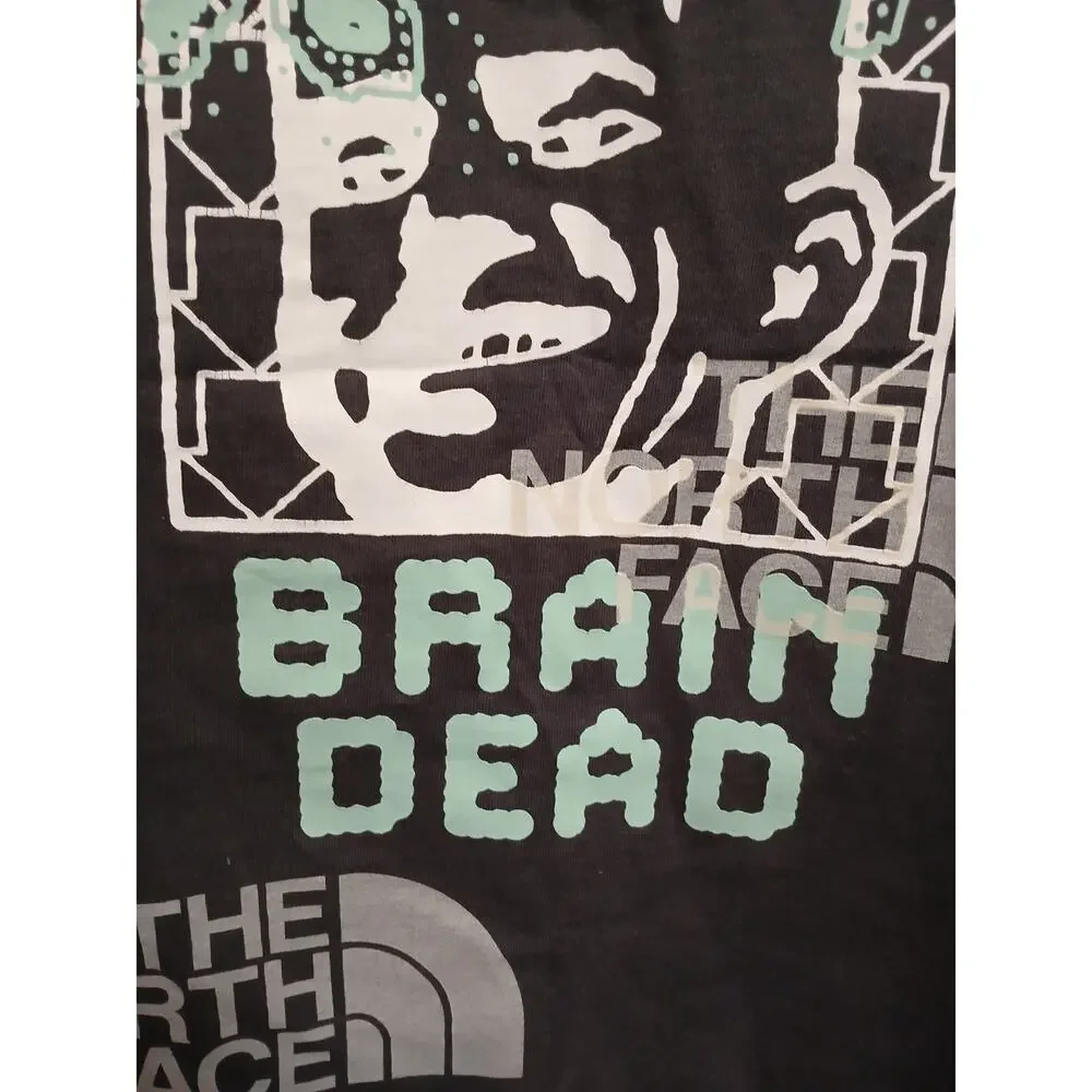 The North Face Brain‎ Dead Collab Collectible T-shirt Sz M Black Skull Embroider